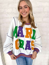 Load image into Gallery viewer, Mardi Gras Loose Fit Sweatshirt Top