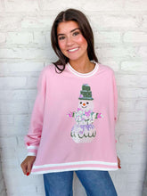 Load image into Gallery viewer, Jordan Amanda Sparkly Pink Iridescent Snowman Sweatshirt