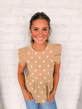 Load image into Gallery viewer, Polka Dot Power Taupe Top