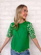 Load image into Gallery viewer, THML Lovers Move Green Top