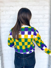 Load image into Gallery viewer, Queen of Mardi Checkered Sweater