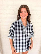 Load image into Gallery viewer, Checkered Craze Black Top