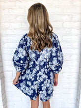 Load image into Gallery viewer, Read The Room Navy Romper