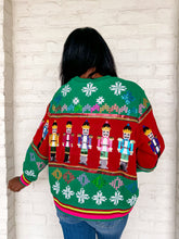 Load image into Gallery viewer, Queen Of Sparkles Green Vintage Nutcracker and Needlepoint Snowflake Sweatshirt