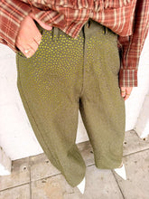 Load image into Gallery viewer, Queen Of Sparkles Olive Green Rhinestone Pants