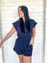 Load image into Gallery viewer, Fast Break Romper Navy