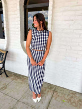 Load image into Gallery viewer, Check Mate Navy Skirt Set