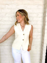Load image into Gallery viewer, Every Step Ahead Cream Button Vest