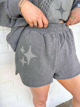 Load image into Gallery viewer, Queen Of Sparkles Charcoal Rhinestone Sparkle Logo Short
