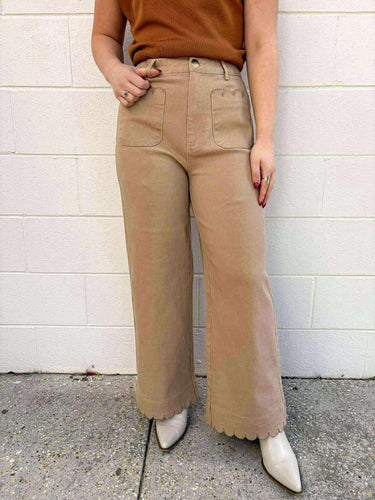 City Streets Camel Scallop Pants