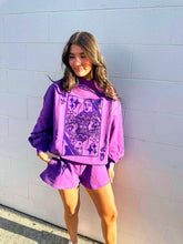 Load image into Gallery viewer, Queen Of Sparkles Purple QOS Card Mock Neck Sweatshirt