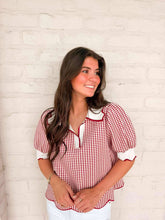 Load image into Gallery viewer, Gingham Goodness Red Top