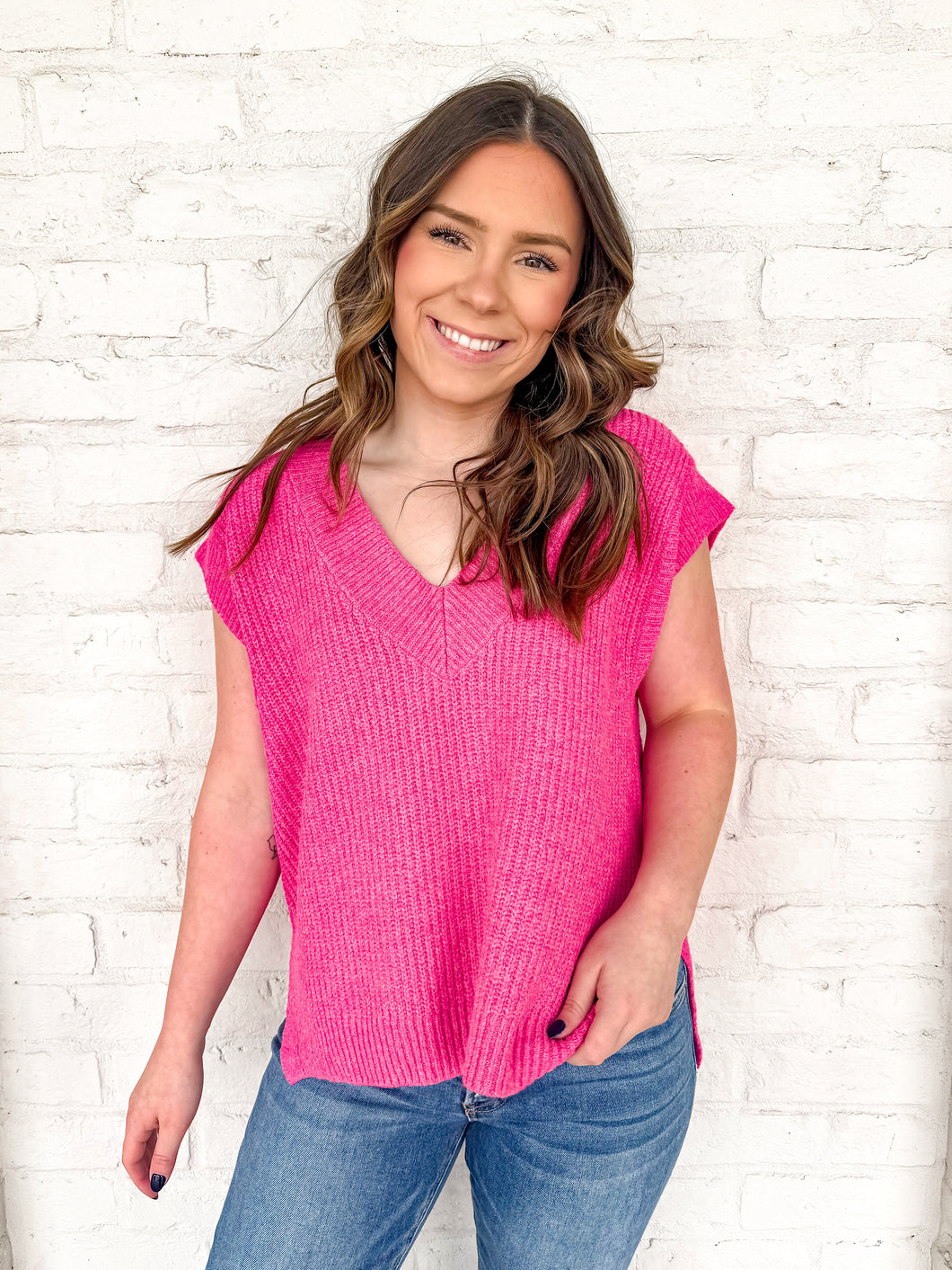 Talk The Talk Fuchsia Top