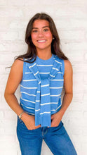 Load image into Gallery viewer, Trendy Stripe Blue Top