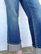 Load image into Gallery viewer, Rise Above Denim Rhinestone Cuff Jeans