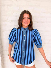 Load image into Gallery viewer, Set The Tone Navy Top