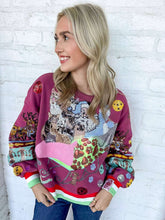 Load image into Gallery viewer, Queen Of Sparkles Maroon Multi Cats In Santa’s Sleigh Sweatshirt