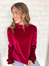Load image into Gallery viewer, Velveteen Lux Burgundy Top