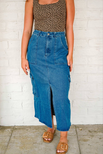 Leave It All Behind Denim Skirt