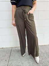Load image into Gallery viewer, Want To Go Olive Tie Pants