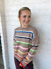 Load image into Gallery viewer, THML Stripe Love Taupe Sweater