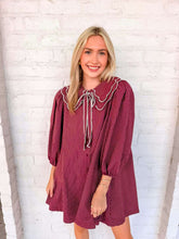 Load image into Gallery viewer, Walk Around The Park Burgundy Dress