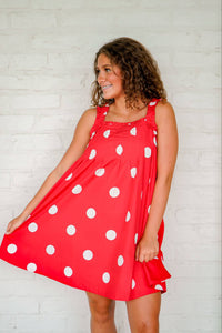 Succeed First Red Polka Dot Dress