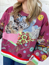 Load image into Gallery viewer, Queen Of Sparkles Maroon Multi Cats In Santa’s Sleigh Sweatshirt