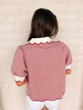 Load image into Gallery viewer, Gingham Goodness Red Top