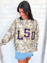 Load image into Gallery viewer, Queen Of Sparkles Camo LSU Mock Neck Sweatershirt