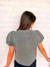 Load image into Gallery viewer, Treat Yourself Floral Charcoal Knit Top