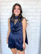 Load image into Gallery viewer, Pass Me By Dark Navy Romper