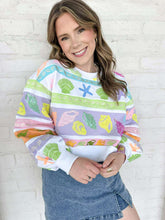 Load image into Gallery viewer, Queen Of Sparkles Colorblock Stripe Shell Sweatshirt