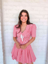 Load image into Gallery viewer, Meet You There Gingham Red Dress