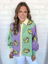 Load image into Gallery viewer, Queen Of Sparkles Gingham King Came Button Up