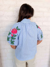 Load image into Gallery viewer, THML Hear The Good Blue Blouse