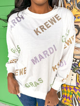 Load image into Gallery viewer, Top Of The Float Mardi Gras White Pullover