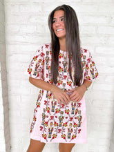 Load image into Gallery viewer, Queen Of Sparkles Light Pink Cotton Nutcracker &amp; Candy Cane Dress