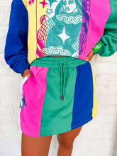 Load image into Gallery viewer, Queen Of Sparkles Multi Colorblock Stripe QOS Skirt