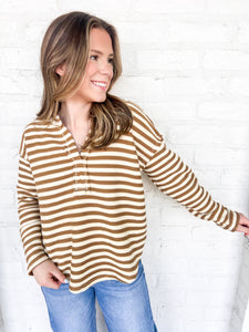 Fired Up Camel Stripe Top