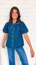 Load image into Gallery viewer, Carry Me Away Dark Denim Top