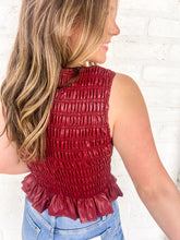 Load image into Gallery viewer, The Next One Burgundy Smocked Top