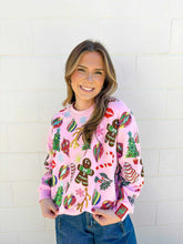 Load image into Gallery viewer, Queen Of Sparkles Light Pink Christmas Icon Sweatshirt