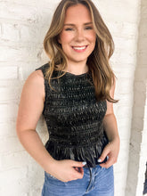 Load image into Gallery viewer, The Next One Black Smocked Top