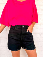 Load image into Gallery viewer, Count Me In Black Denim Shorts