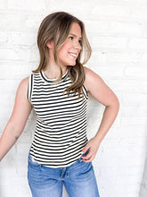 Load image into Gallery viewer, Lazy Days Black Striped Tank Top