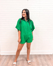 Load image into Gallery viewer, Summer Time Blues Romper Green