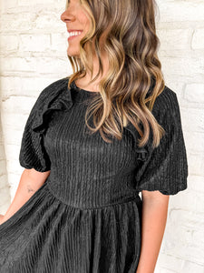 Satin Stunner Dress Black