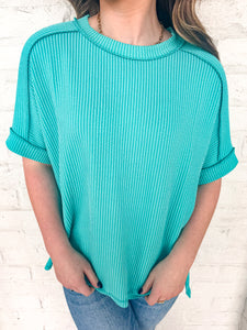Moving Through Turquoise Top