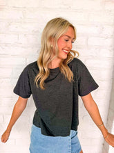 Load image into Gallery viewer, Fill My Cup Cropped Charcoal Tee